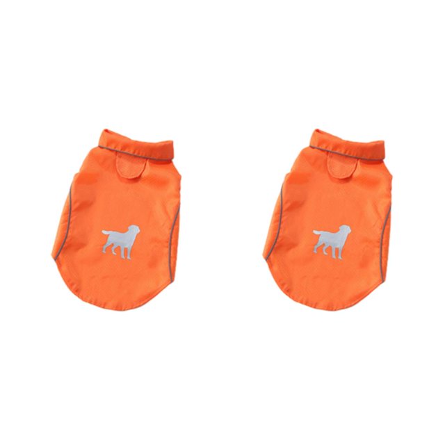 Greeniant Poliéster Fácil de limpiar Chubasqueros para perros Revestimiento impermeable elegante Ropa cómoda Chubasquero para perros naranja L naranja l 2Conjunto