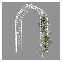 Metal Garden Arch, Assembly Garden Arbor Trellis Climbing Plants Support Rose Arch Outdoor Arch Wedding Arch Party Events Archway (W59'' x H98.4'', White)