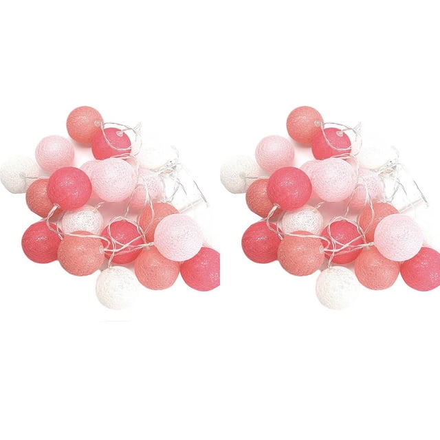 Bola de algodón Batería LED Cadena de luz Amantes Boda Fiesta Dormitorio Decoración Lámpara 1.5m 2pcs Inevent ZHF0166