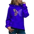 thumbnail image 3 of 2024 Hot Women's Sweatshirts Clearance Sale Women's Printed Pattern Long-Sleeved Round Neck Pullover Hooded Sweatshirt Girlfriend Gifts, Blue XL, 3 of 6