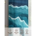 thumbnail image 6 of Abstract Waves Sheer Curtains 45 Inches Long 2 Panels Navy Blue Wave Gradient Navy Background Light Filtering Semi Sheer Window Curtains Drapes for Bedroom Living Room 52"x45", 6 of 7