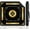 Black and Gold Mahjong, variant on Pink and Blue Mahjong Mat 31.5" x 31.5", NSEW Compass Design Non-Slip Noise Reduction Gaming Mat for Poker, Dominoes, Card Games