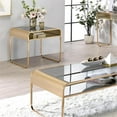 thumbnail image 4 of Home Square Mexller Contemporary Glass Top End Table in Gold - Set of 2, 4 of 6