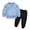 Light Blue + Black, variant on Godderr Sweatshirt Two Piece Set for 2-14 Years Old Boys Girls,Long Sleeve Sweatsuit Solid Color Pants Outfit,Fashion Cotton Two Piece Set
