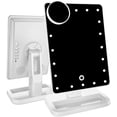 thumbnail image 1 of Vanity Mirror with Lights Bluetooth Lighted Makeup Mirror Touch Screen Wireless Audio Speaker Dimmable Light Detachable 10X Magnification Rechargable Power-White, 1 of 6