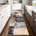 thumbnail image 5 of MJIAexp 2'x8' Boho Floral Kitchen Runner Rug Machine Washable Runner Rug Non-Slip Rubberback Hallway Runner Laundry Rug Throw Carpet for Living Room Dining Room Entryway Hallway Kitchen Gray Brown, 5 of 7