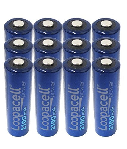 12 Loopacell AA Rechargeable Precharged Ni-MH 1.2V 2100mAh Batteries