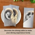 thumbnail image 3 of Coolnut Set of 6 Cute Penguins Napkins Cloth Napkins 20"x20", Washable Polyester Dinner Napkins for Parties, Wedding, Restaurant, 3 of 6