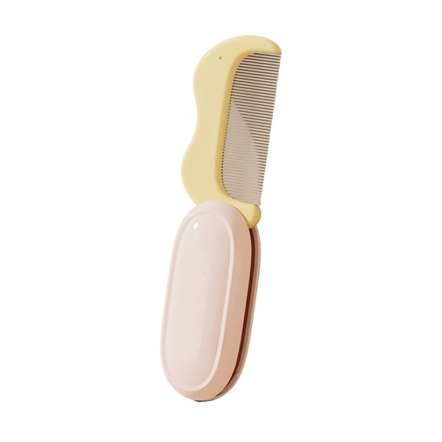 Btomtd Portable Foldable Pet Comb For Cats And Dogs Foldable Stainless Steel Teeth Small Facial Comb, Pink