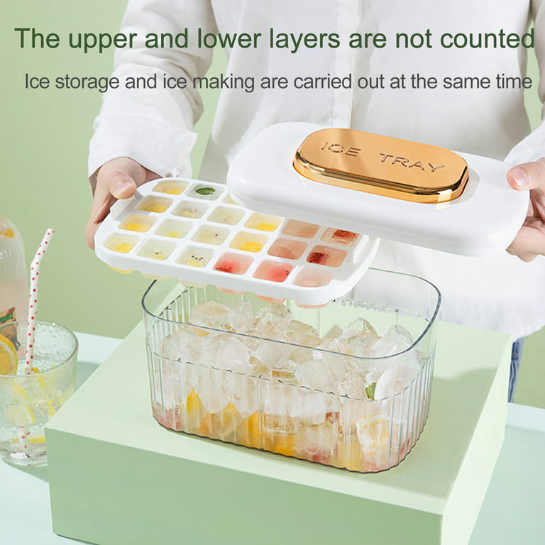 1/2 Layers Push-button Ice Tray, Homemade Ice Cube Mold, Ice Storage Tool  For Household Refrigerator, Large Capacity Decompression Ice Box For  Freezing Ice - Temu
