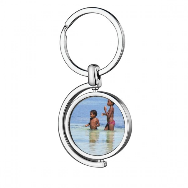 Ellie Yao mar ola foto África los niños Rotating keychain Metal Keyring Holder
