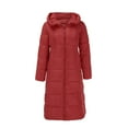 thumbnail image 4 of Tiqkatyck Womens Winter Coats Clearance Women's Packable Down Jacket Hooded Puffer Jacket Lightweight Winter Coat for Womens Long Sleeve Tops Red, 4 of 9