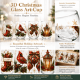 thumbnail image 2 of 3D Christmas Stemless Wine Glass, Holiday Drinking Cup with Santa, Snowman, Reindeer or Tree Design for Cocktails, Whiskey, Soda and Parties, 2 of 6