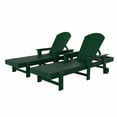 thumbnail image 3 of WestinTrends Adirondack Poly Reclining Chaise Lounge With Arms & Wheels (Set Of 2), Dark Green, 3 of 5