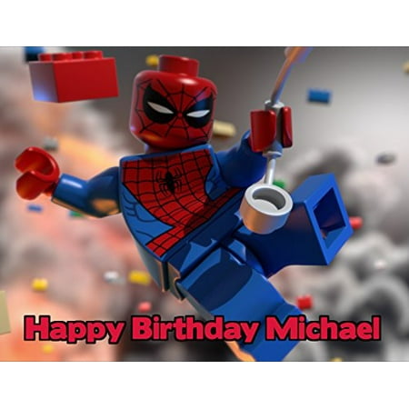 14 Sheet Lego Spiderman Edible Frosting Cake Topper 77731
