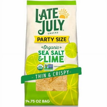 2X - Late July Organic Sea Salt and Lime Thin and Crispy Tortilla Chips Party Size-14.75 oz