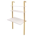 thumbnail image 4 of Ladder Desk 30x20 inches Wall Mounted Computer Desk Solid Wood Laptop Storage Table with Shelves Power Strip, 4 of 9
