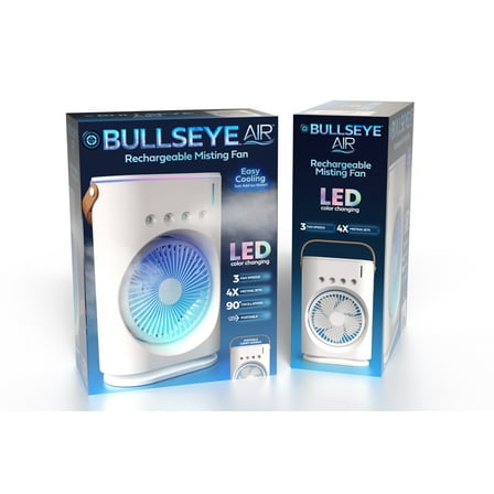 Bullseye Air Rechargeable Misting Fan Portable Cooling Mist Cordless Electric Fan Indoor Outdoor