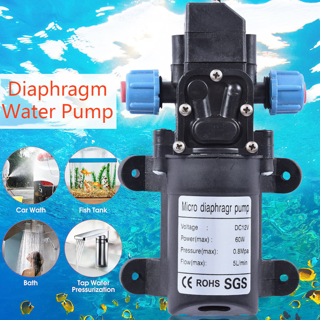100psi 60W 12V 5L/Min 60W Electric Diaphragm Water Pump Self Priming for RV Boat 
