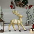thumbnail image 4 of Uutvmp Christmas Reindeer Figurines 4.3inch, Foam Glitter Reindeer Figures with Moon and Christmas Tree Pattern Gold and White Standing Deer Statue, Artificial Animal Crafts for Tabletop Decor, 4 of 6