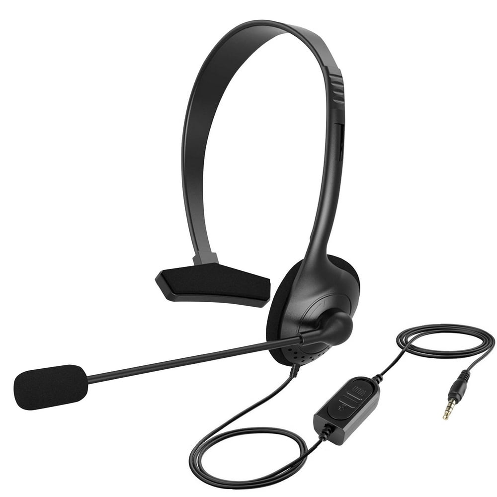 SingleSided Headset with Microphone, OverTheHead Computer Headphone