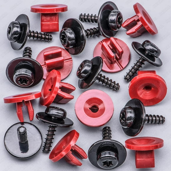 Rexka 10 Sets Engine Splash Shield Screws for Ford - T30 Torx Head Bolts and Grommets for Undertray Engine Fender Liner Deflector Grille for Ford Escape F-150 Edge Focus Fusion C-Max S-Max Lincoln