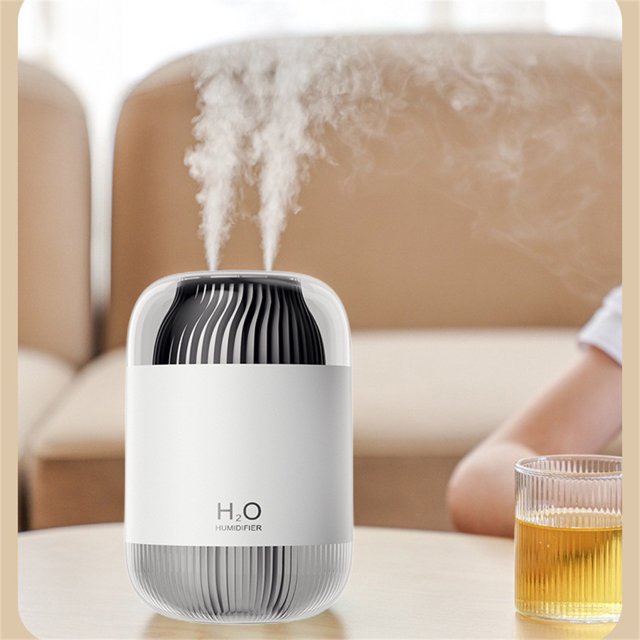 Large Capacity Air Humidifier with Living Room Night Light Portable Car-interior Diffuser Rechargeable Mist Maker Sprayer Living Room White
