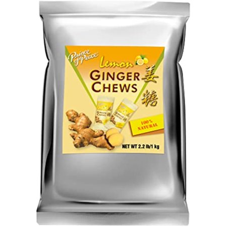 Prince Of Peace Ginger Chews With Lemon, 2.2Lb/1 Kg. – Candied Ginger – Candy Pack – Ginger Chews Candy – Natural Candy – Ginger Candy For Nausea