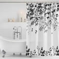 thumbnail image 3 of Black Leaves Shower Curtain, Waterproof Shower Curtains for Bathroom, Summer Botanical Washable Fabric Bathtub Curtain Set Bath Decor with 12 Hooks 72"x78", 3 of 8