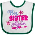 thumbnail image 3 of Inktastic Big Sister Again with Flowers and Arrow Girls Baby Bib, 3 of 4