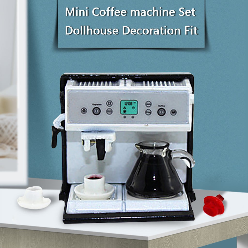 1:12 Dollhouse Miniature Kitchen Drink Accs Coffee Maker w/ Coffee Pot Cups 