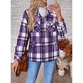 thumbnail image 4 of Zeagoo Women's Fleece Sherpa Jacket Casual Long Sleeve Button Down Flannel Shacket Shirt Winter Coat with Pockets, 4 of 4