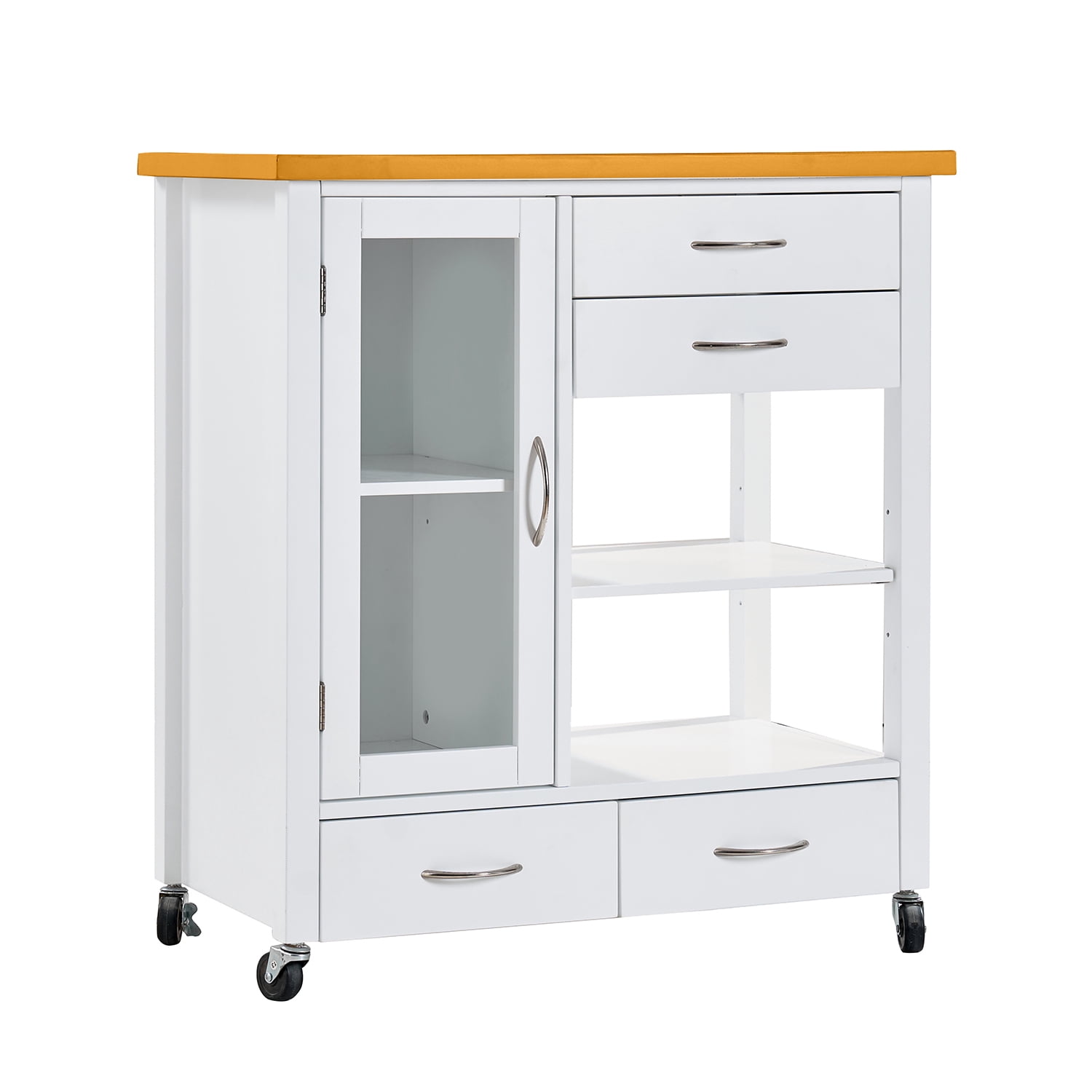 Homy Casa Mobile Garage Storage Cabinet with Drawers, Shelves, and Lockable Wheels, White