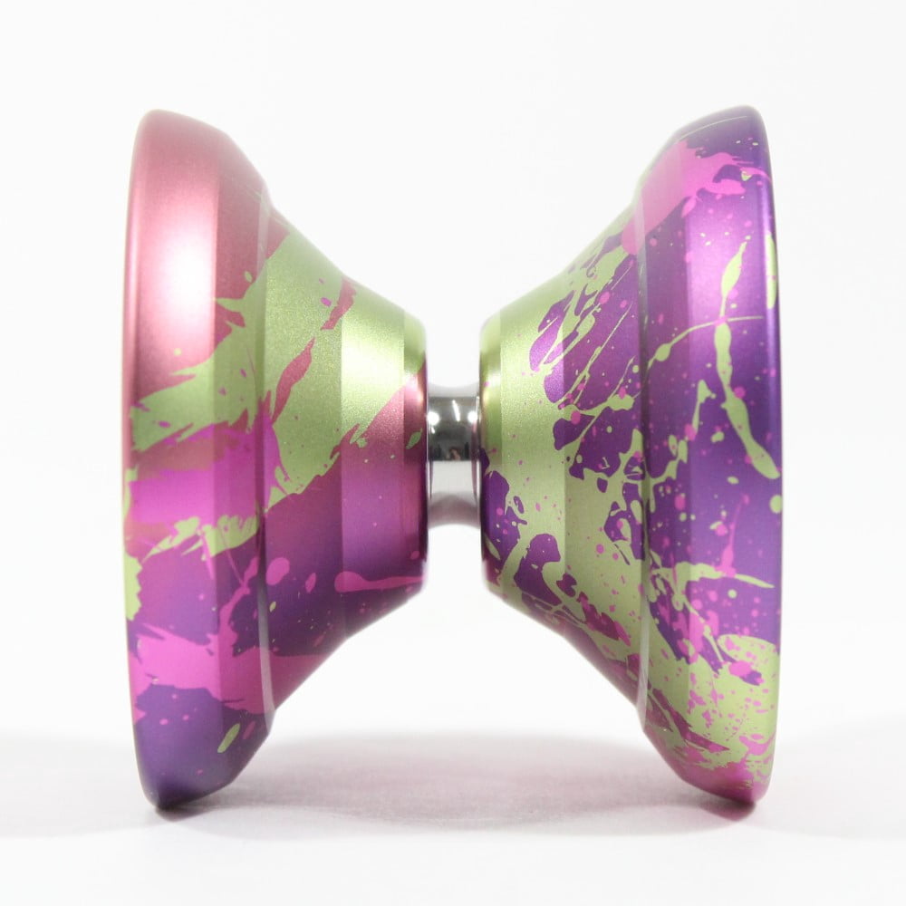 C3yoyodesign Zillion Yo-Yo - Monometal - Large Diameter and Wide Bodied YoYo (Purple Green Pink Splash)