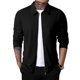 thumbnail image 2 of Mens Casual Long Sleeve Turn-Down Collar Shirt Tops Zip Up Slim Fit Coats Jacket, 2 of 8