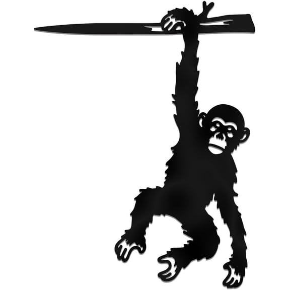 Metal Orangutan Yard Art Decor Ape Garden Tree Silhouette Stakes Animal Outdoor Ornaments Gift Monkey on Branch Outdoor Trees Ornaments for Yard Art Outdoors Patio Lawn Wall Tree Ornaments