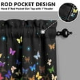 thumbnail image 3 of Colorful Gradient Butterfly Kitchen Curtains and Valances Set-3 Piece Kitchen Curtains Sets with Valance for Windows Rod Pocket Machine Washable Kitchen Decor(54"x18"+2x27.5"x24"), 3 of 6
