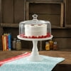 The Pioneer Woman Timeless Beauty 10-Inch Milk White Cake Stand with Glass Cover