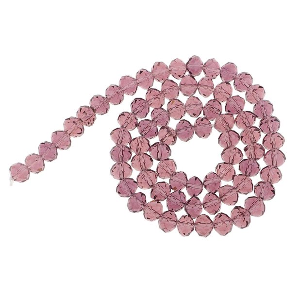 Cadena de espaciadoras facetadas acrílicas de cristal Gloria Violeta claro 6x8mm