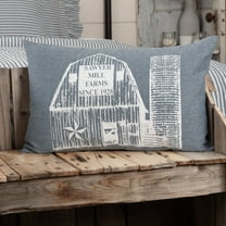 VHC Brands Sawyer Mill Blue Farmhouse Throw Pillow with Insert for Living Room Sofa Couch Rustic Bedroom Decor - Barn 14x22