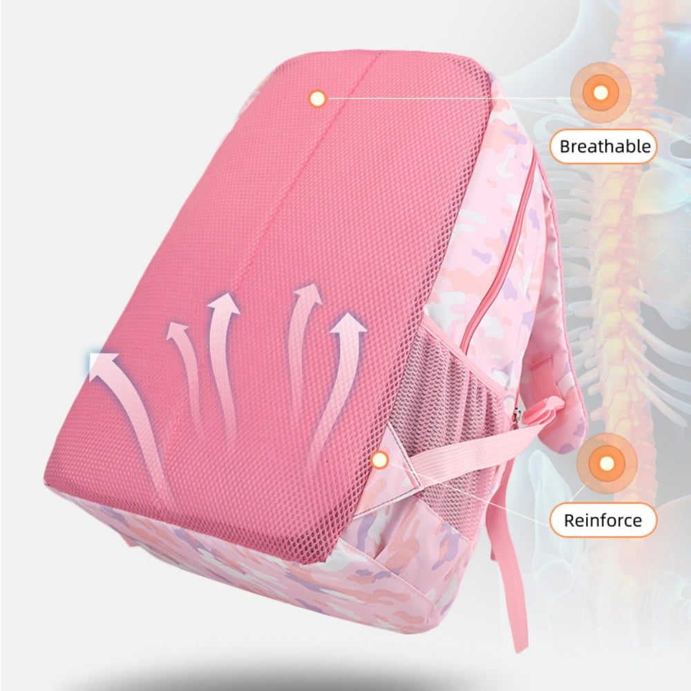 Baprem Kids Backpack Trendy School Bags for Girls, Cute Backpack Bookbag for Primary School, Pink