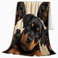 thumbnail image 2 of Playful Rottweiler Puppy Face Collage, Playful Pet Portrait Pattern, Warm Flannel Blanket for Living Room and Bedroom, Dog Lovers person's Day Gift, Pet Lover Home Decor, 2 of 9