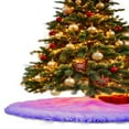 thumbnail image 4 of FabricLA Lavender Faux Fur Tree Skirt Cut - 40-Inches with Rounded Edges (No Backing) for Christmas, 4 of 6