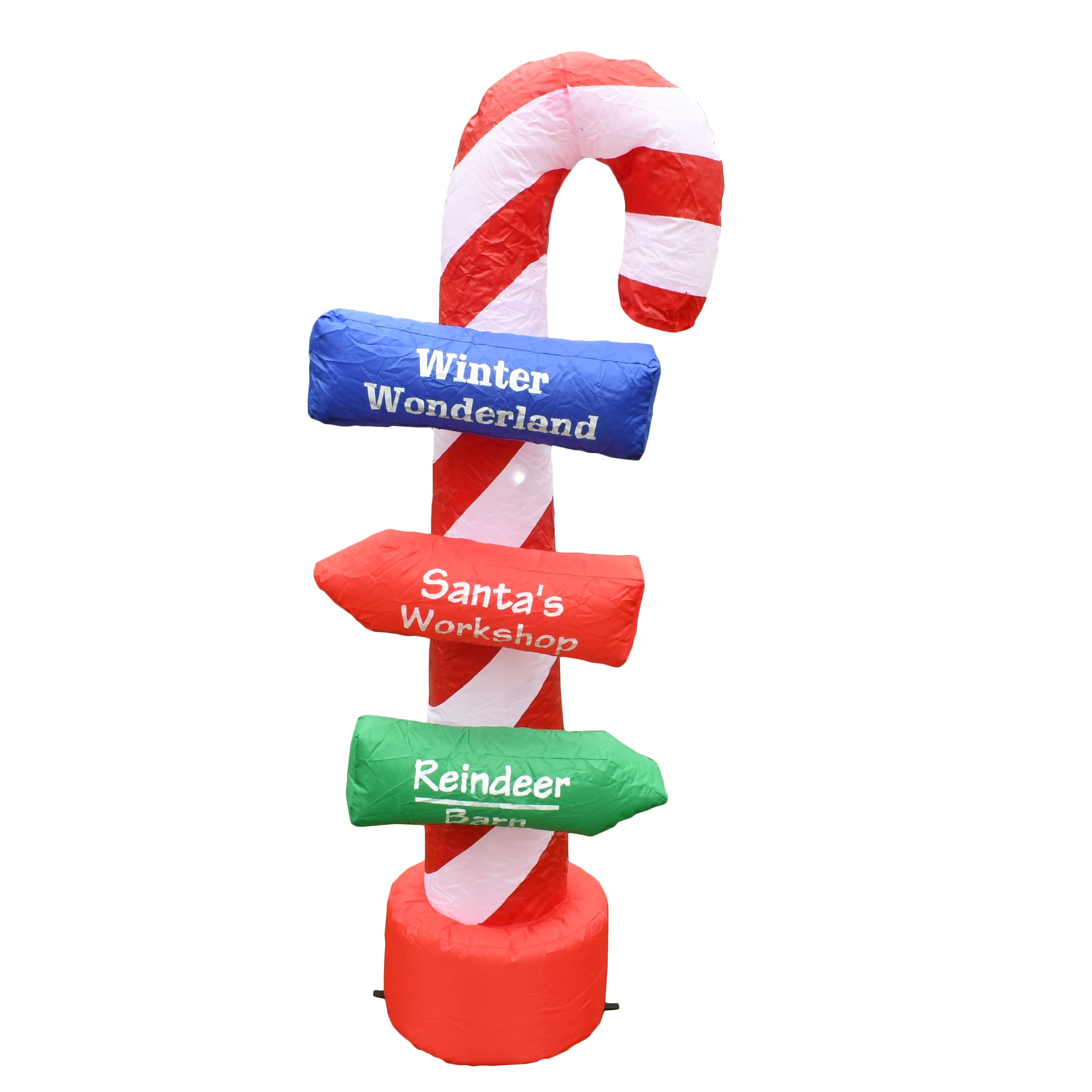 ALEKO CHID020 Inflatable LED Christmas Directional Candy Cane Sign with
