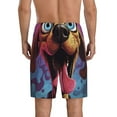 thumbnail image 2 of Balery Cartoon Big-Eyed Dog Men's Cotton Knit Pajama Shorts Waistband & Pockets,Short Pajama Pants-3X-Large, 2 of 8
