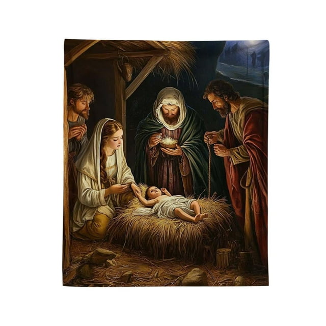 Cheapark Jesus Flannel Blanket Sofa Nap Throw, 28x39 Inches