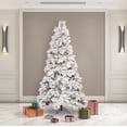 thumbnail image 5 of Vickerman 7.5' x 37" Flocked Atka Pencil Artificial Christmas tree, Warm White LED Lights., 5 of 5
