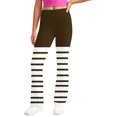 thumbnail image 6 of Odeerbi 2-13 Years Kids Girls Wide Leg Yoga Pants Striped Workout Dance Athletic Sports Pants Cute Elasticity High Waist Straight Leg Pants, 6 of 9