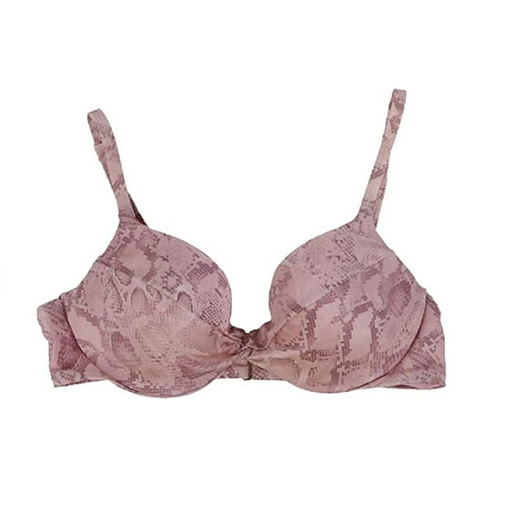 Victoria's Secret Women's Push-Up Bikini Top Pink Snakeskin Cup Size 36C NWT