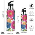thumbnail image 2 of Insulated Stainless Steel Sports Water Bottle With Straw and Handle,Retro Color Style Ideal for Outdoor Use 600 ml Colored Pencil Drawing, 2 of 7